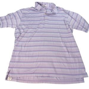 Peter Millar mens purple striped polo. Size XL, preppy, golf, office, career